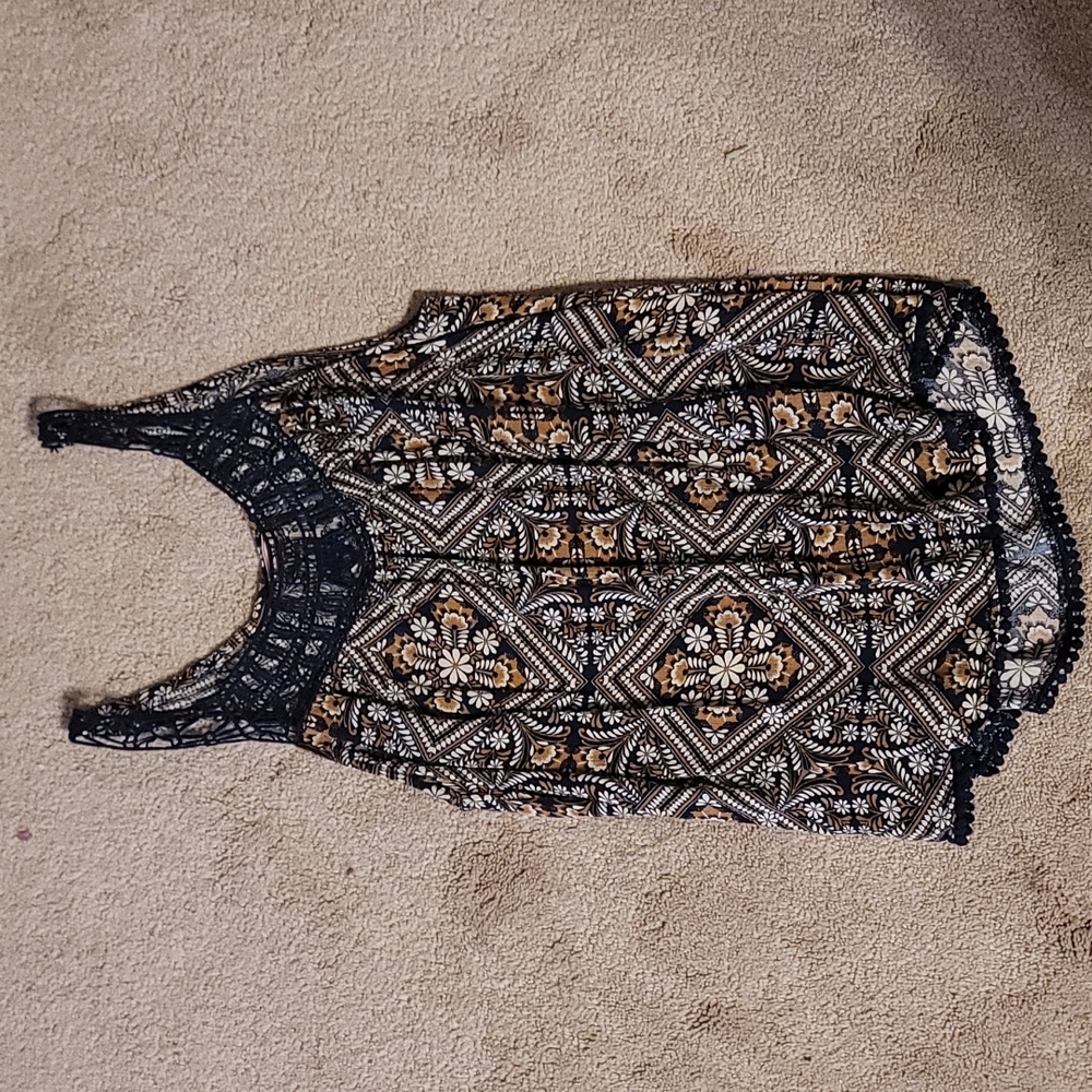 Cape Juby Sleeveless Blouse, Blue/Brown Size M